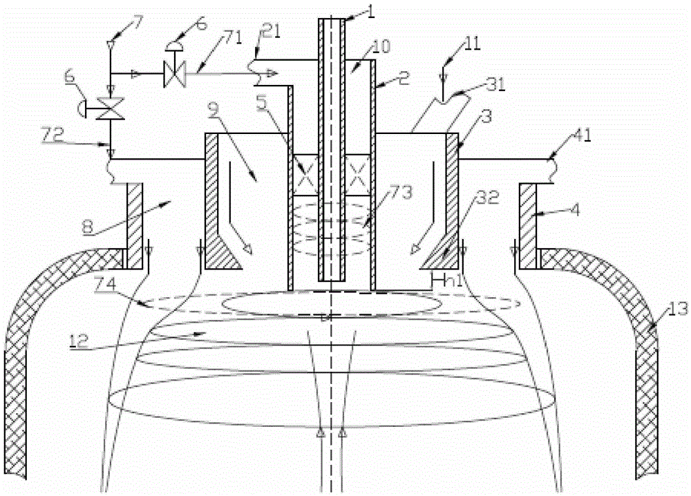 Reverse spin floating smelting method, nozzle and metallurgical equipment