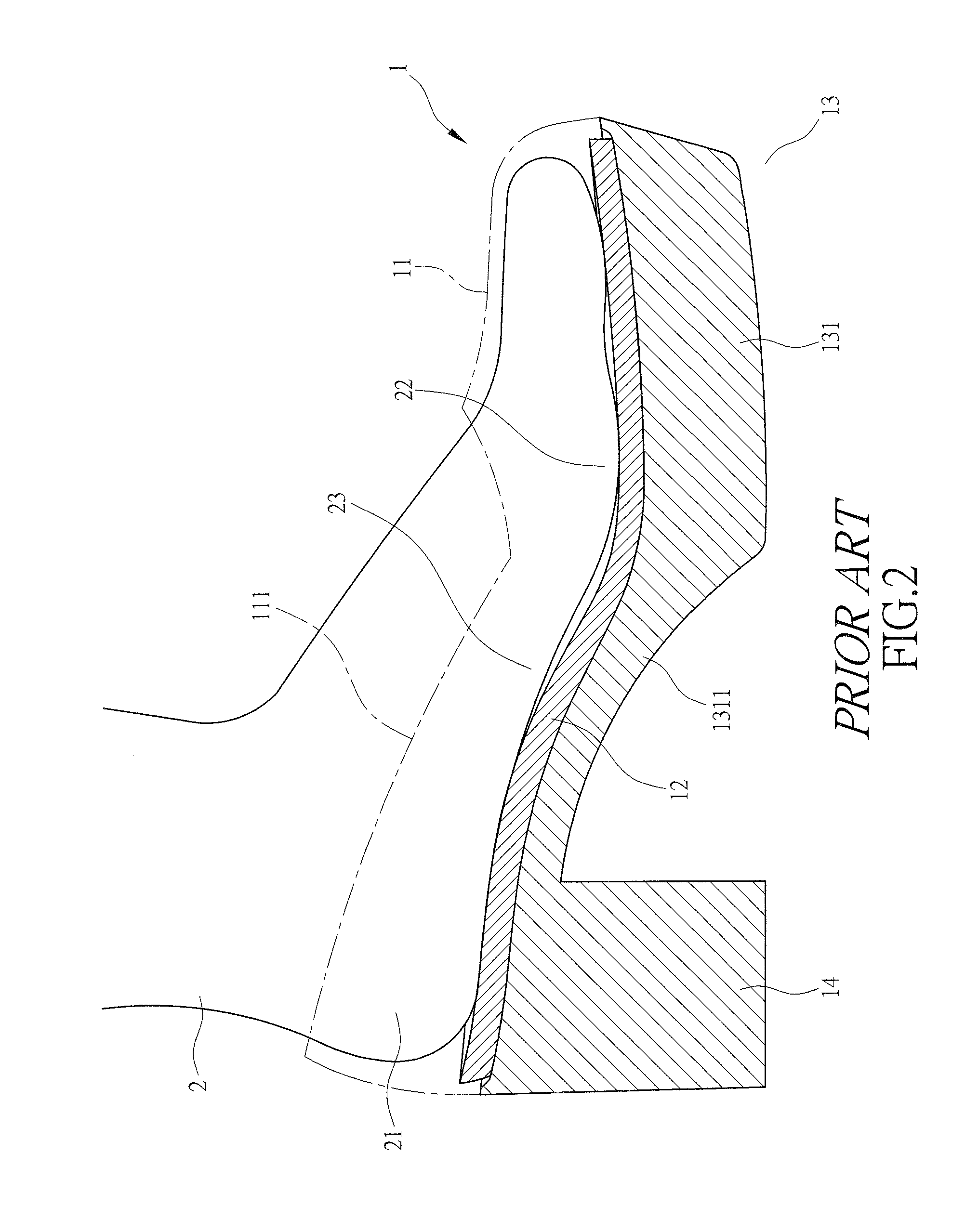 Structure of platform shoe