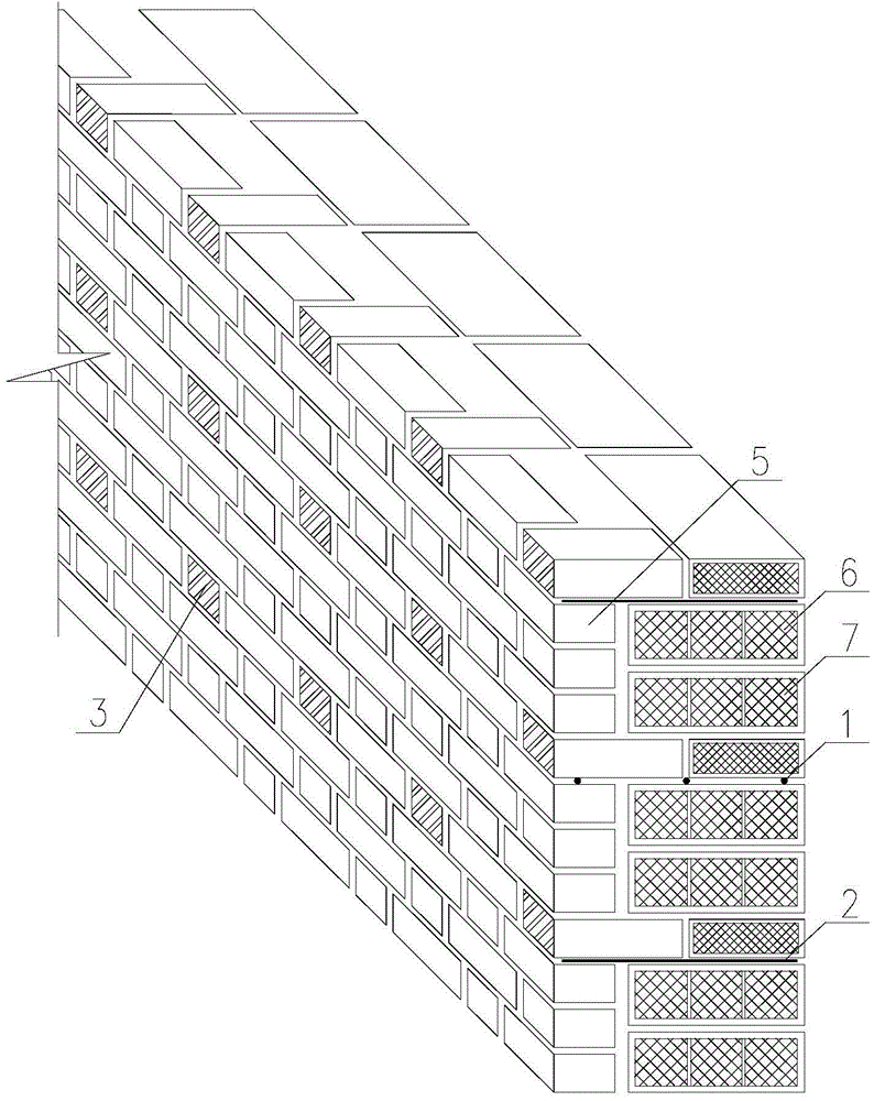 Shale decoration brick and shale insulating brisk combined building clean water composite wall and combined building method