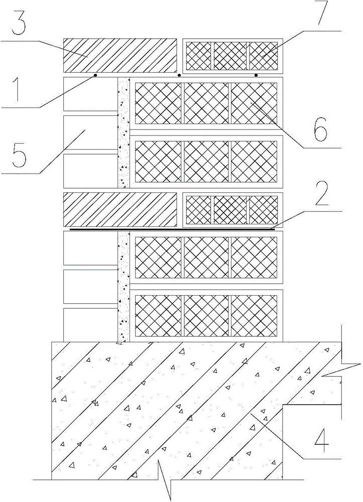 Shale decoration brick and shale insulating brisk combined building clean water composite wall and combined building method