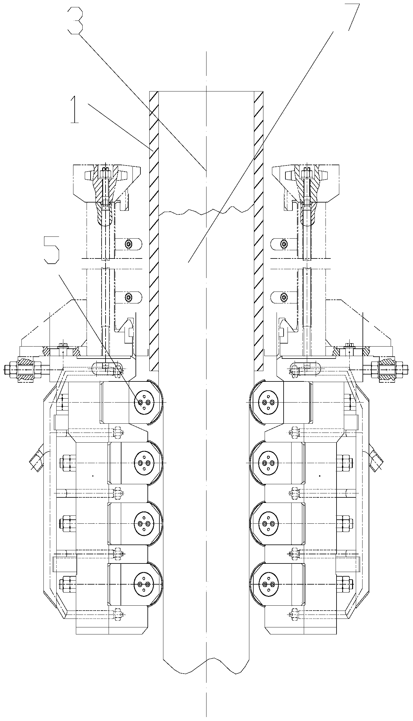 Continuously cast bloom shape control method and crystallizer