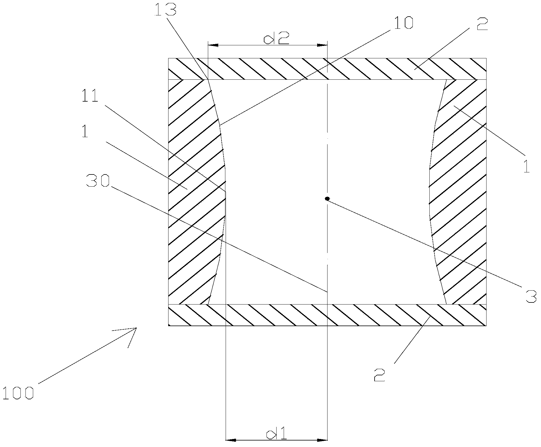 Continuously cast bloom shape control method and crystallizer