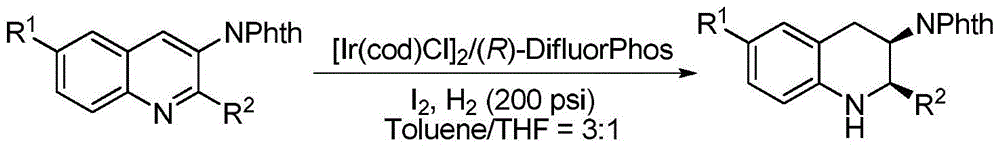 A method for iridium-catalyzed asymmetric hydrogenation of quinoline-3-amine to synthesize chiral exocyclic amine