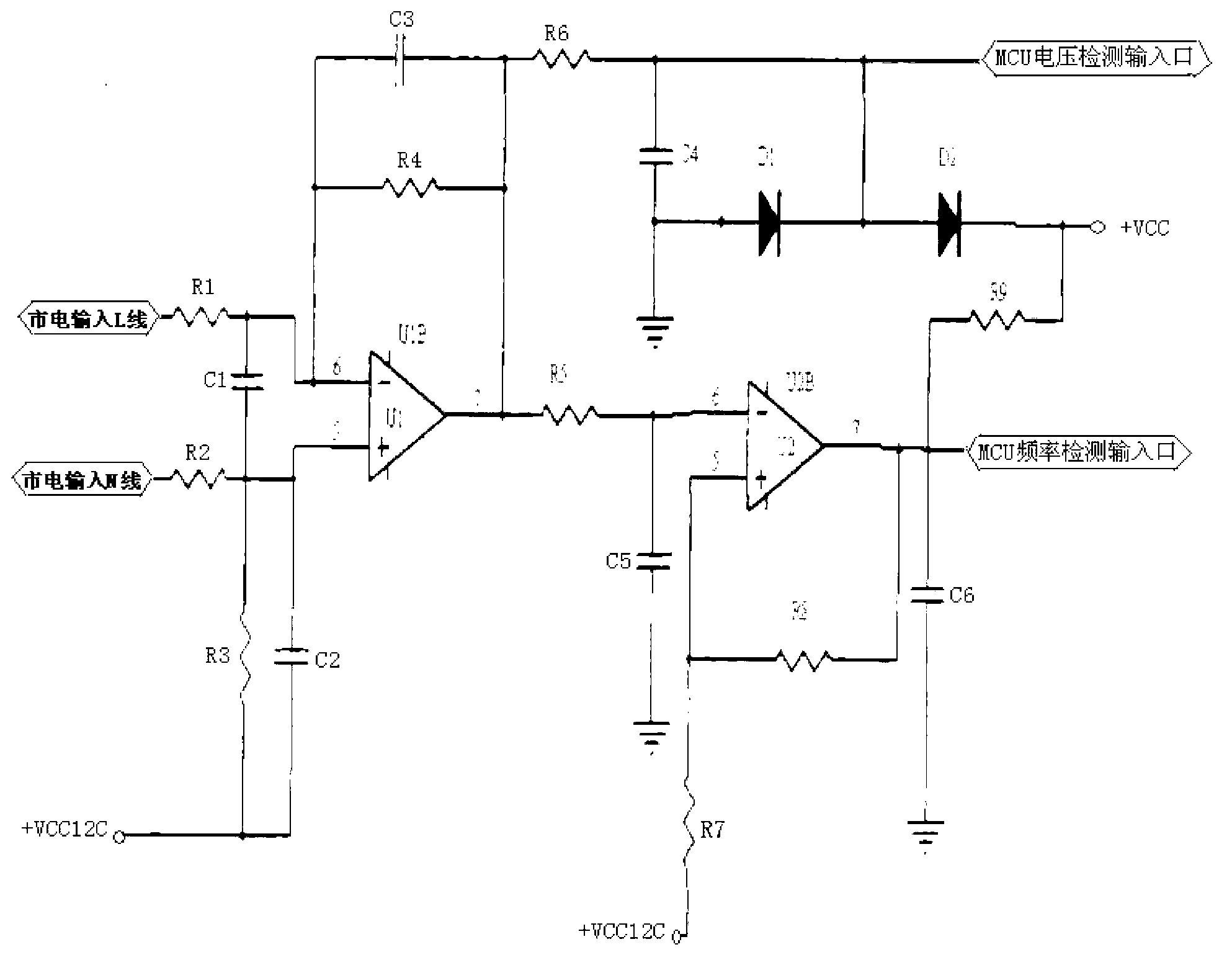 Detection method for grid frequency