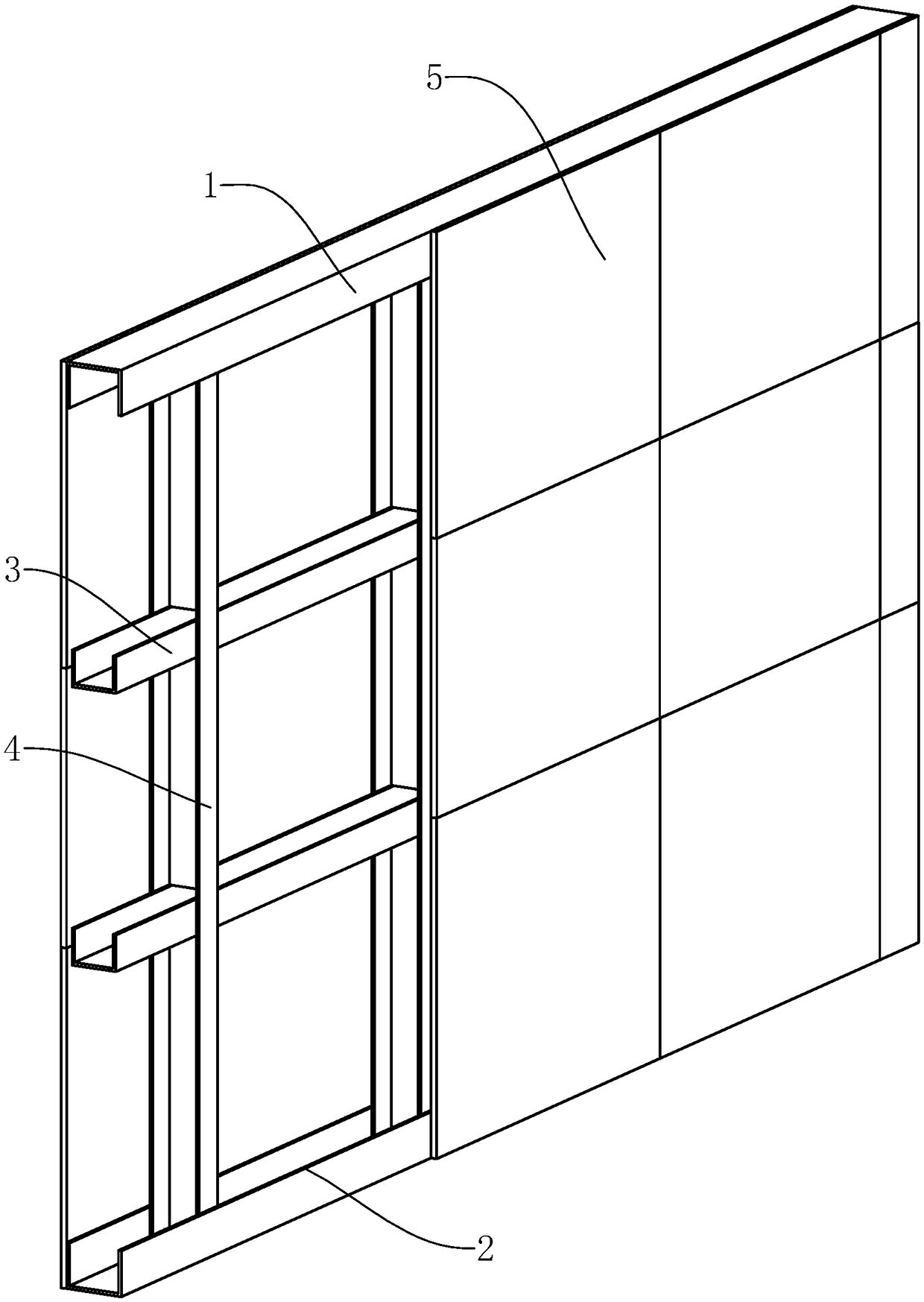 Keel separation wall and mounting method thereof