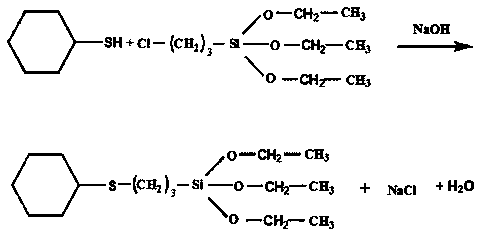 A kind of 3-cyclohexylthio-1-propyl-triethoxysilane and its preparation method and application