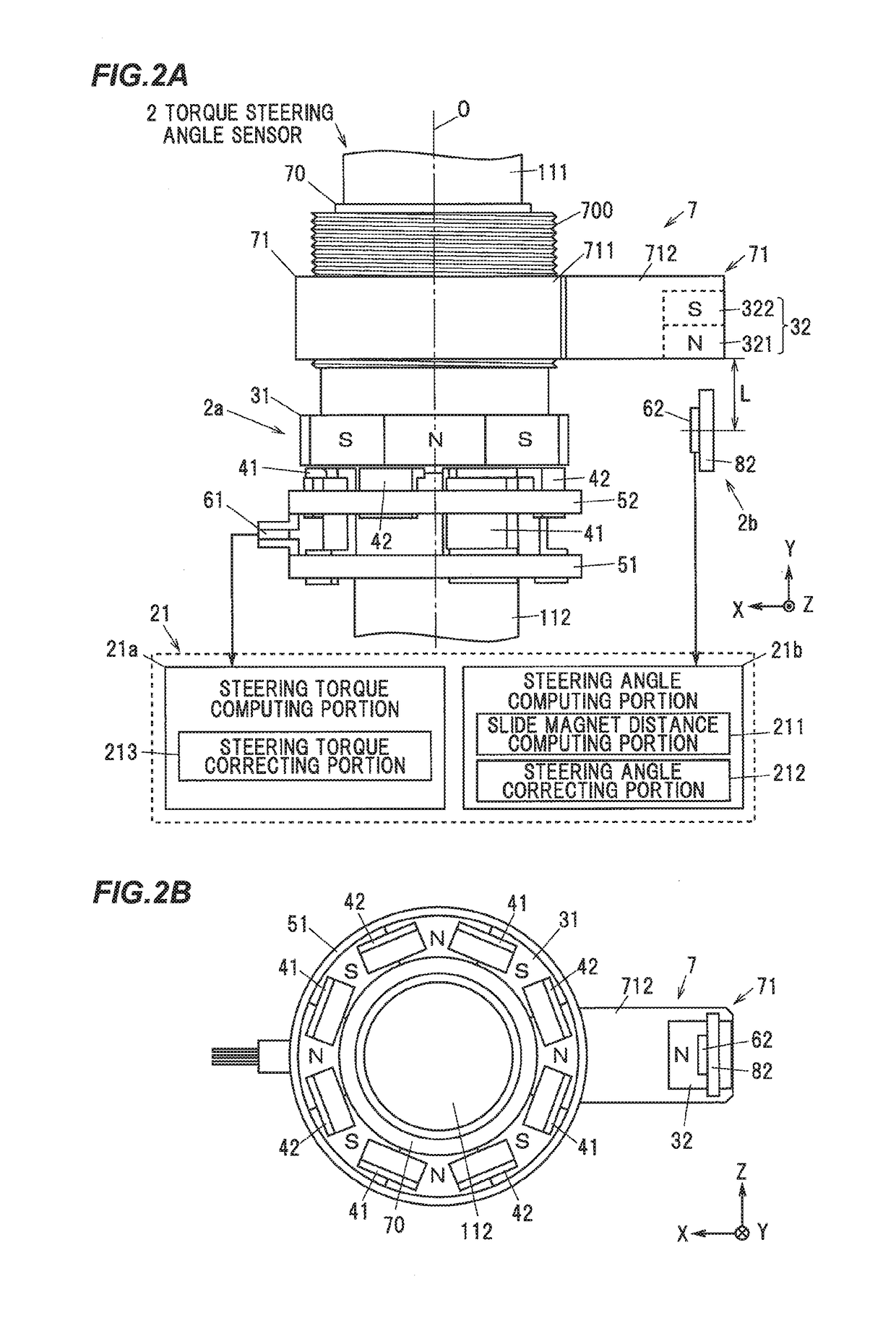 Torque steering angle sensor and method for correcting the same