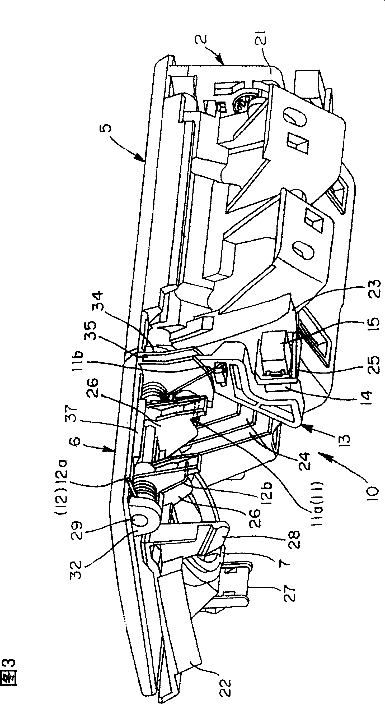 Lid operating device and small article storage device using the same