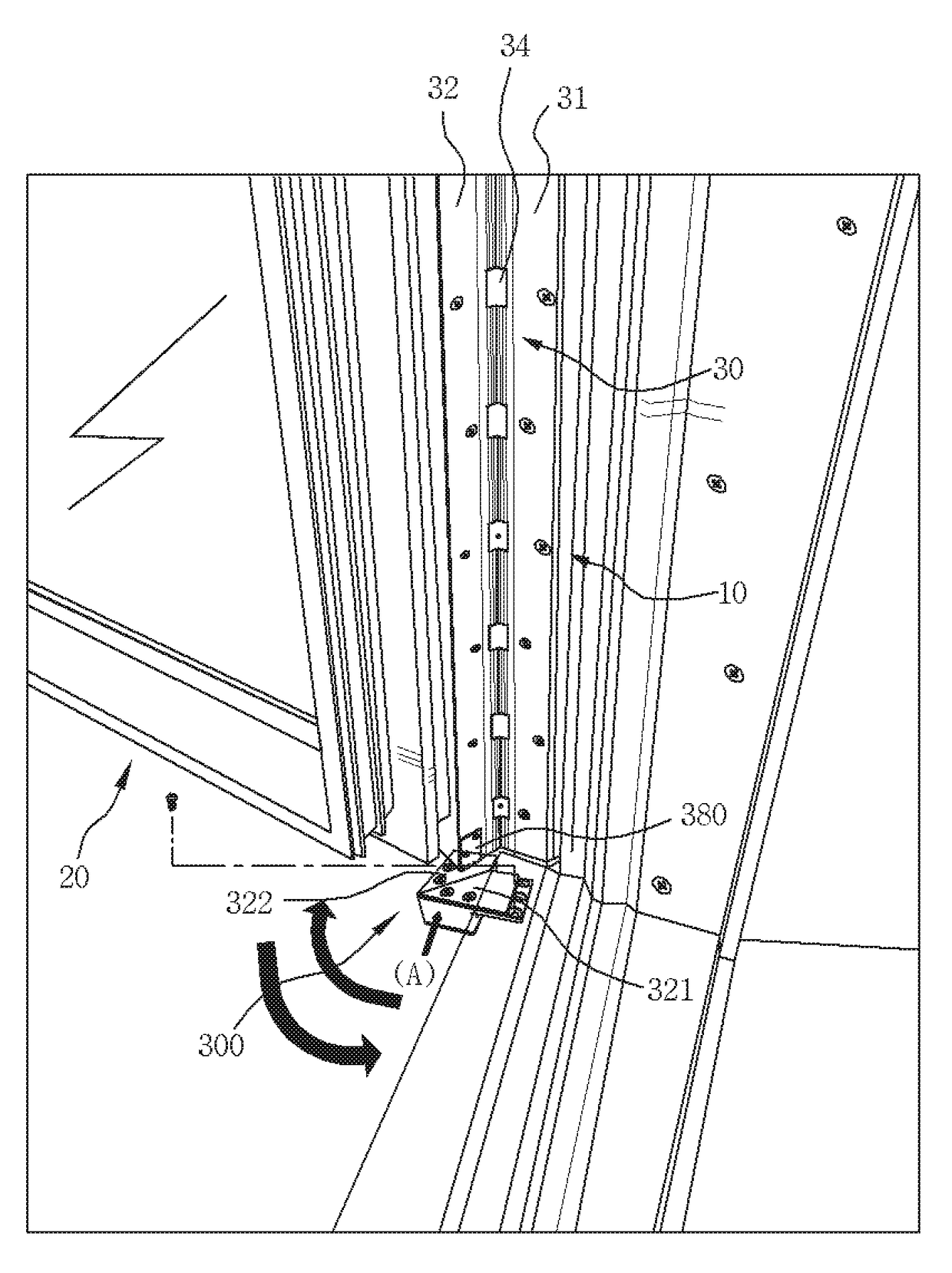 Door hinge height adjusting device for rotating door