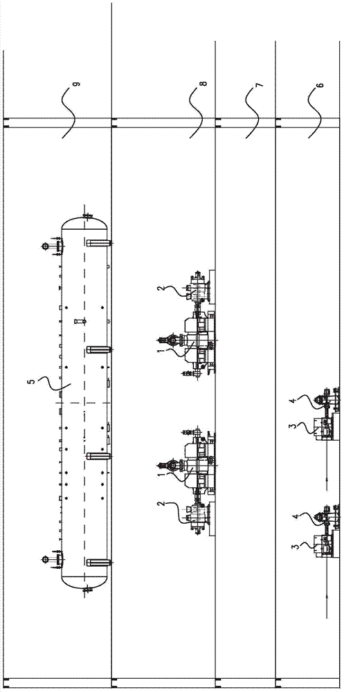 Arrangement structure of pneumatic water supply pump set and water supply booster pump arrangement method thereof