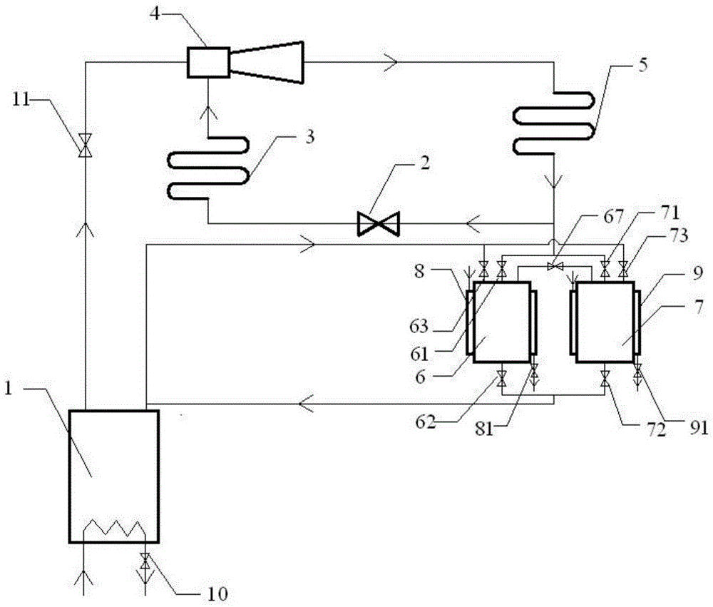 A pumpless thermal injection refrigeration cycle method and device