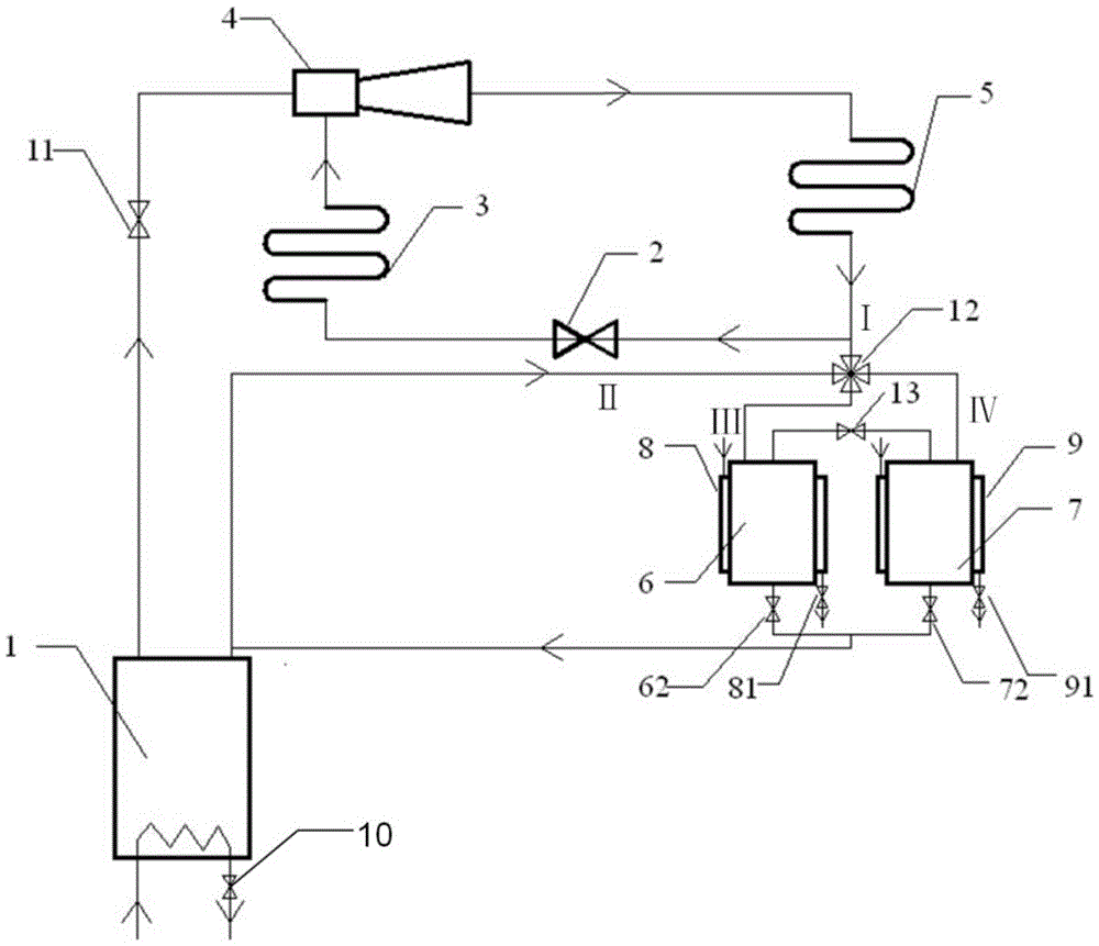 A pumpless thermal injection refrigeration cycle method and device