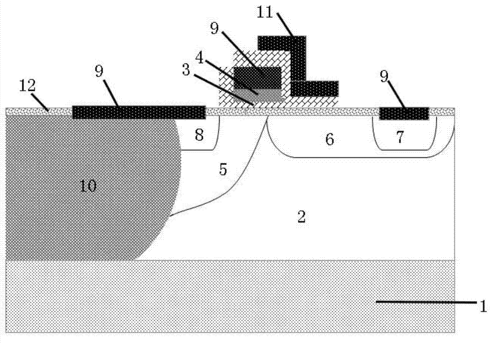 Radio frequency (RF) laterally diffused metal oxide semiconductor (LDMOS) component and manufacture method