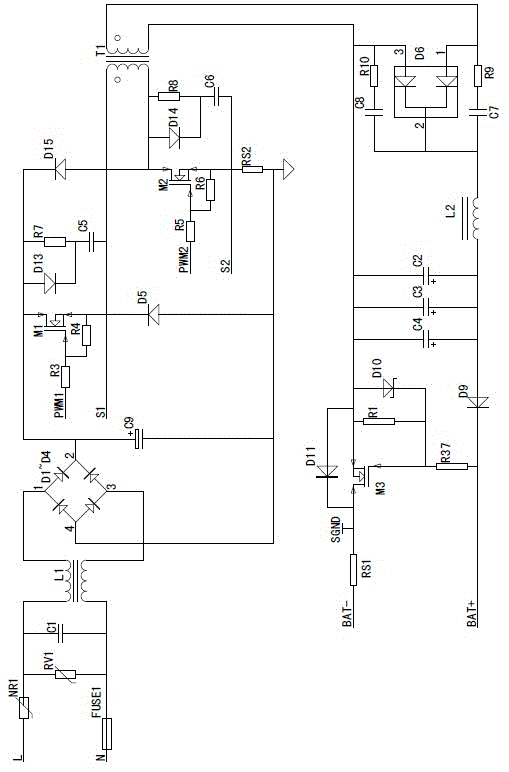 Rapid nondestructive charging method of power-driven light automobile and charger