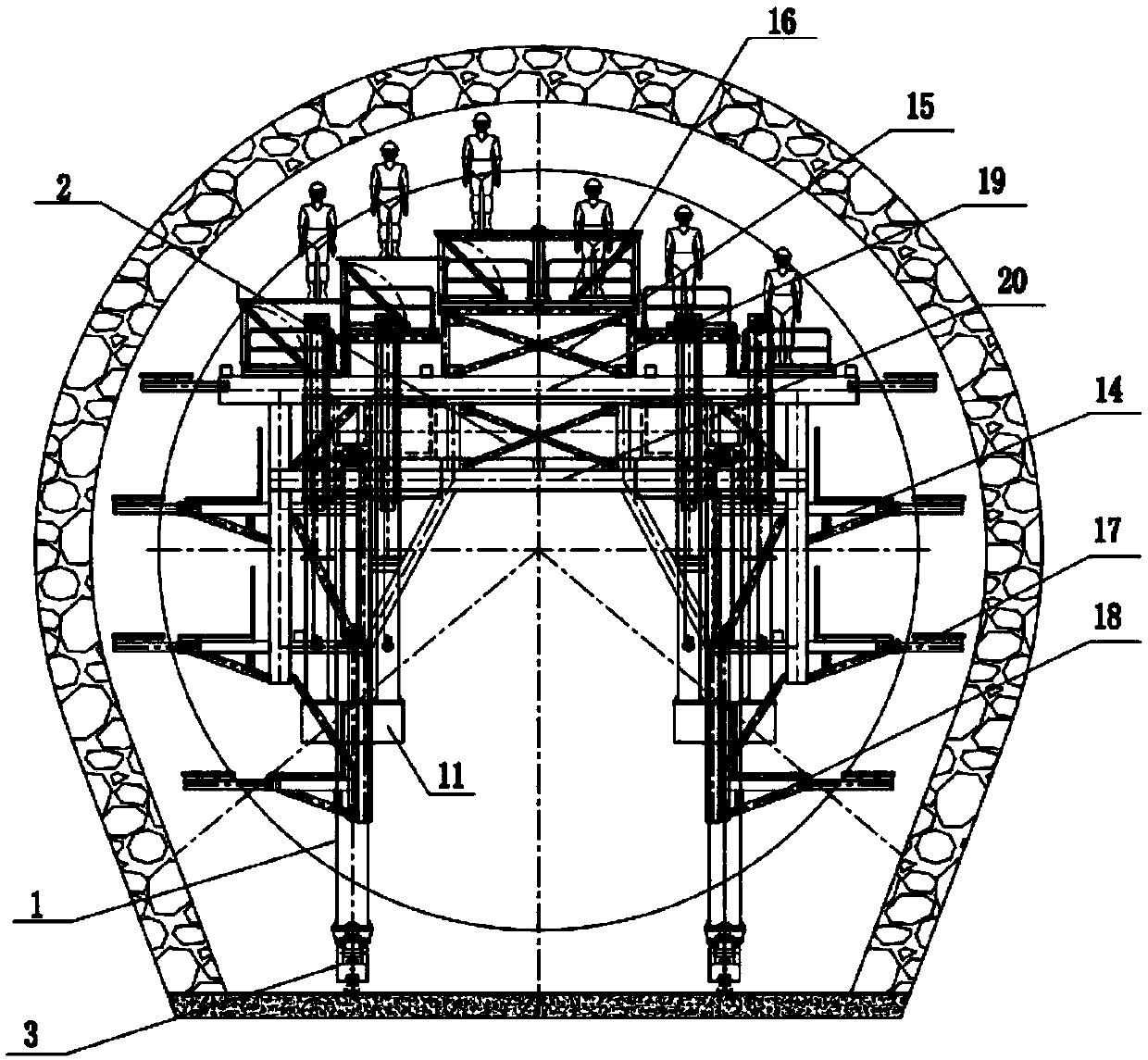 Changeable type extending-retracting transverse-movement reinforcing steel bar trolley