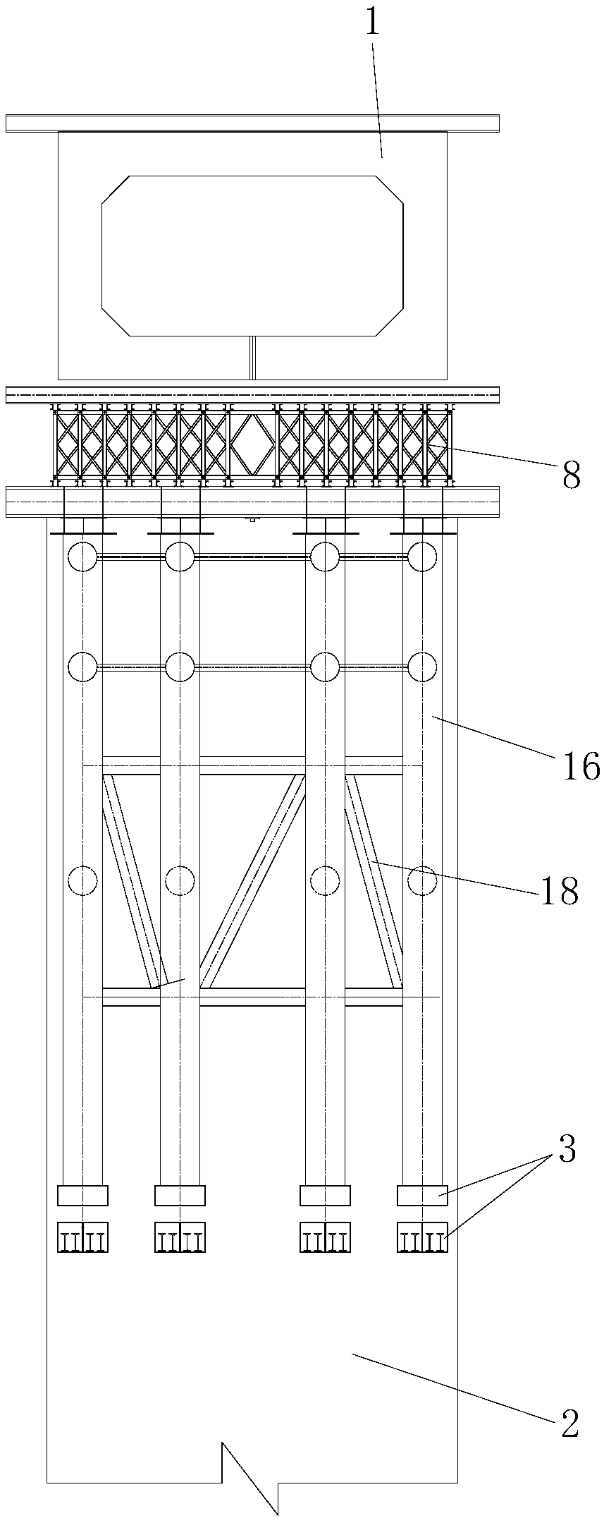 A high-altitude large-span heavy-duty beam construction support and construction method