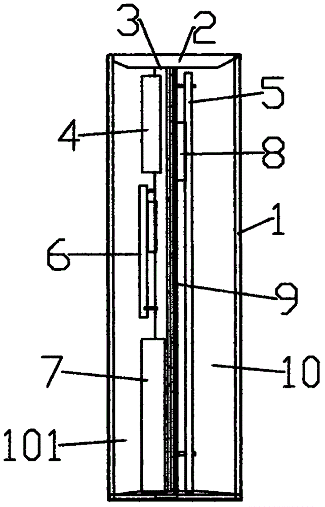 Case, cooling method and structure of case and cabinet formed by cooling structure of case