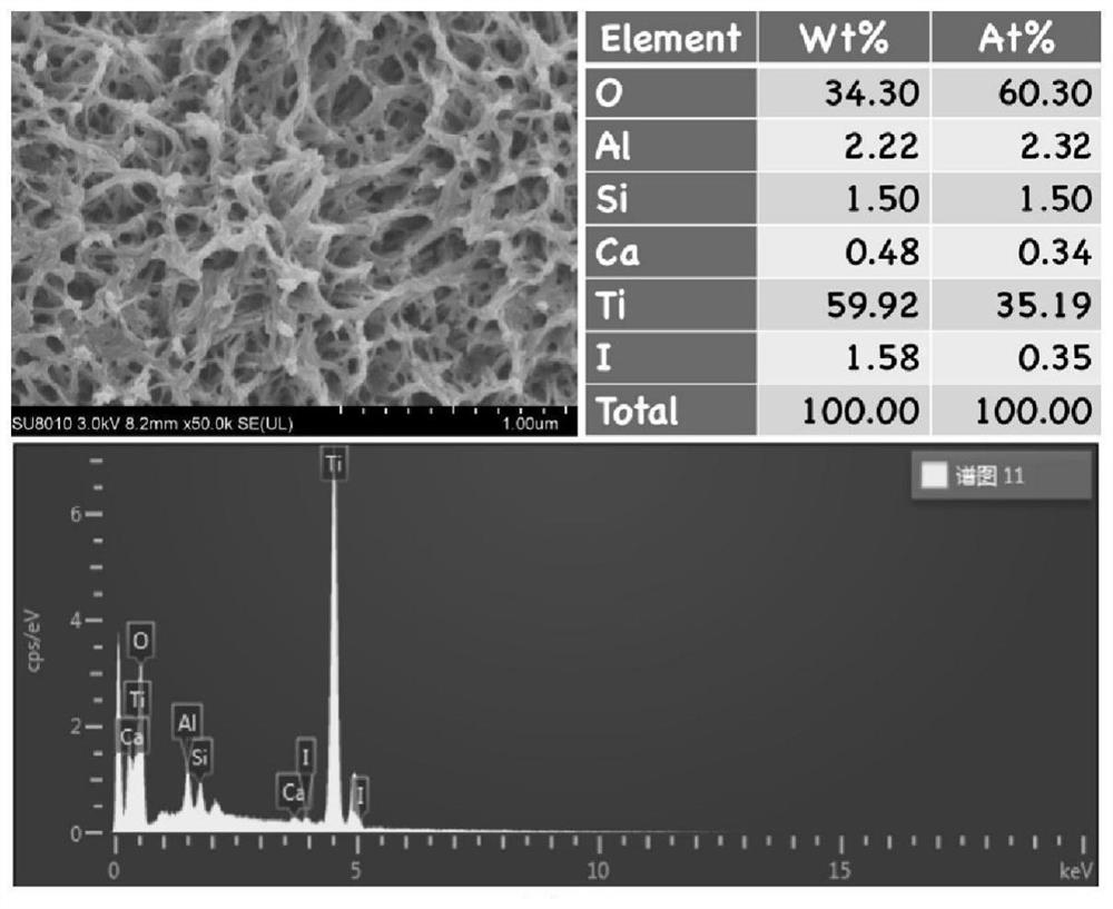 Iodine-loaded titanium alloy implant capable of antibacterial, osteogenic differentiation and mineralization and preparation method thereof