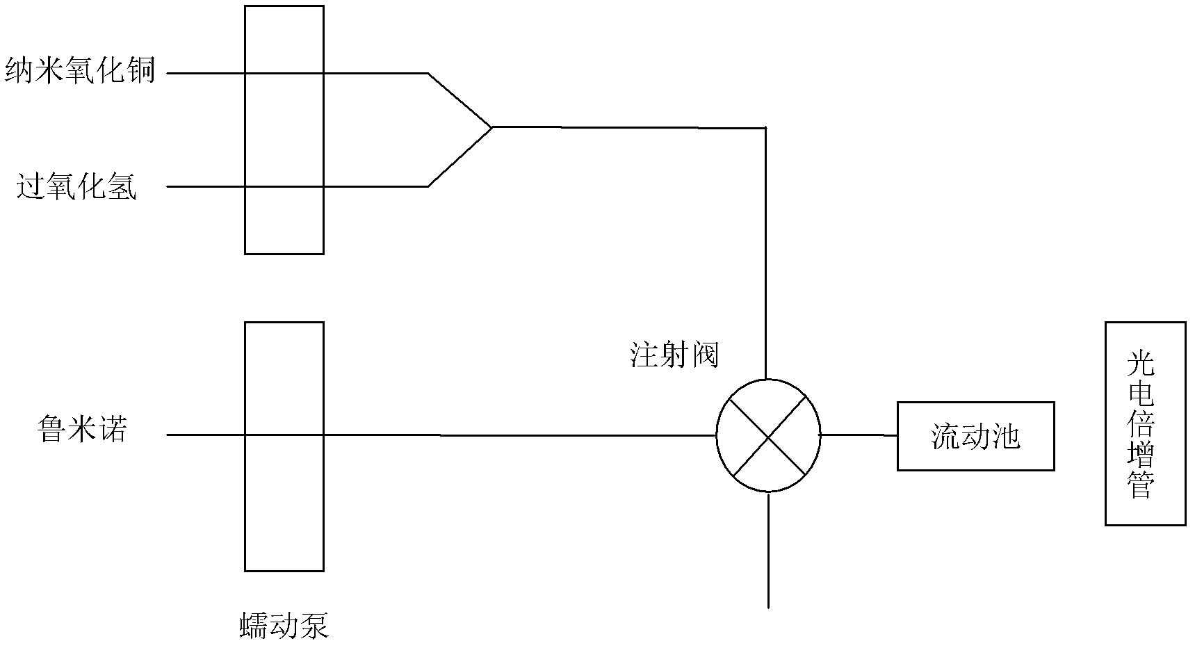 Method for enhancing luminol chemoluminescence using copper oxide nanoparticles