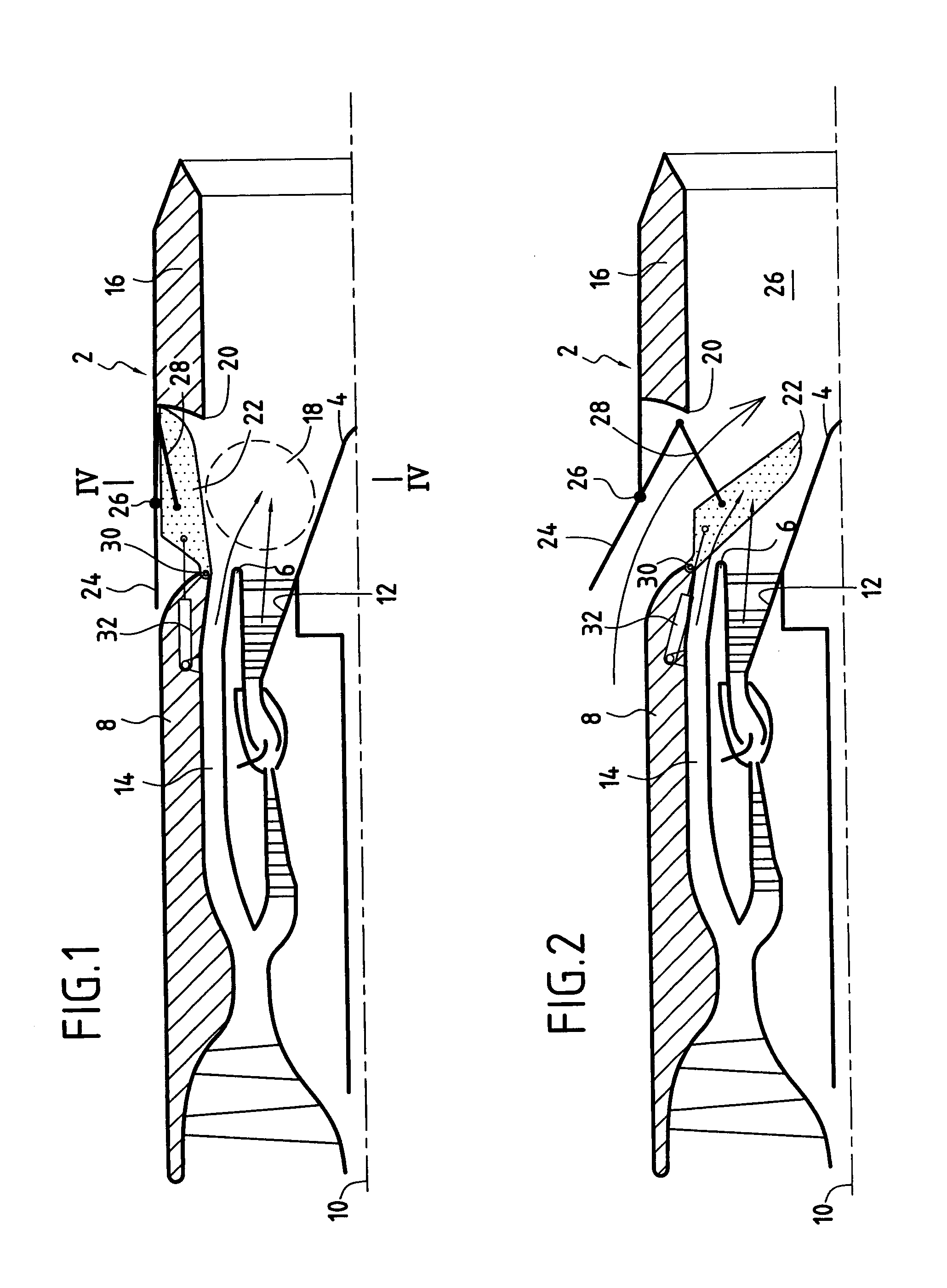 Variable-section flow mixer for a double-flow turbojet for a supersonic airplane