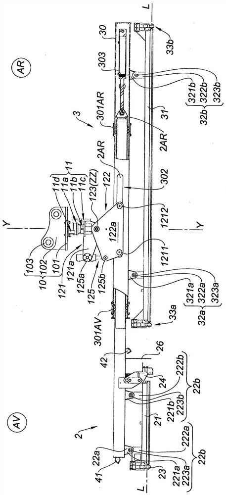 Device for laying mains pipes