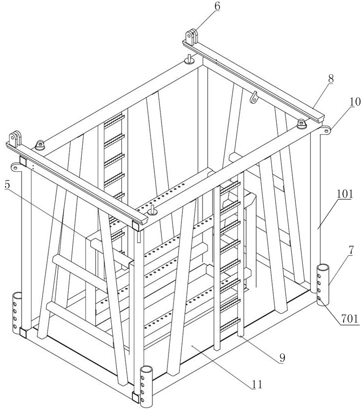 Multifunctional tower capable of supporting injection head to move and replacing tools and using method of multifunctional tower