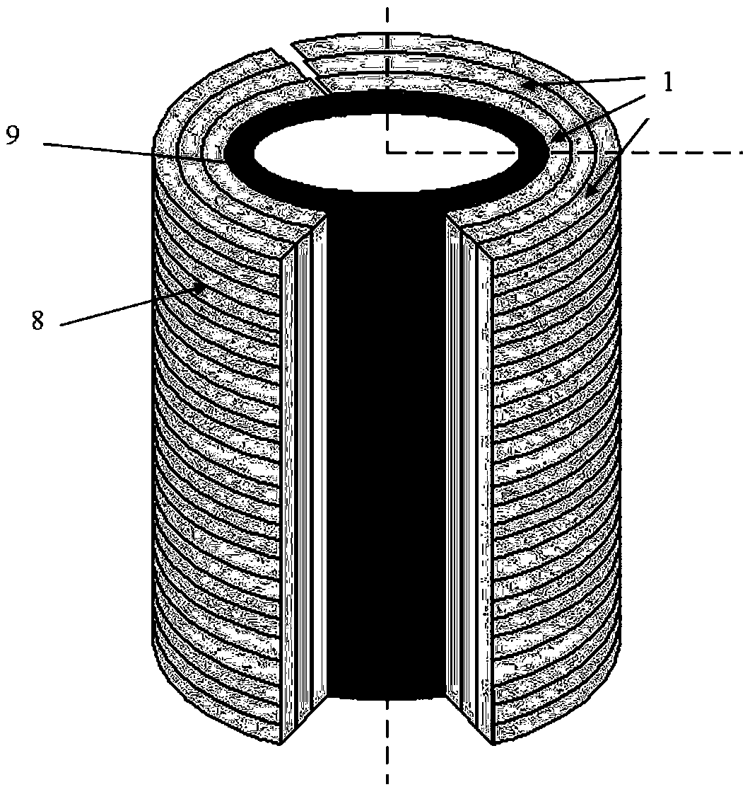 Prestressed stacked piezoelectric round tube transducer