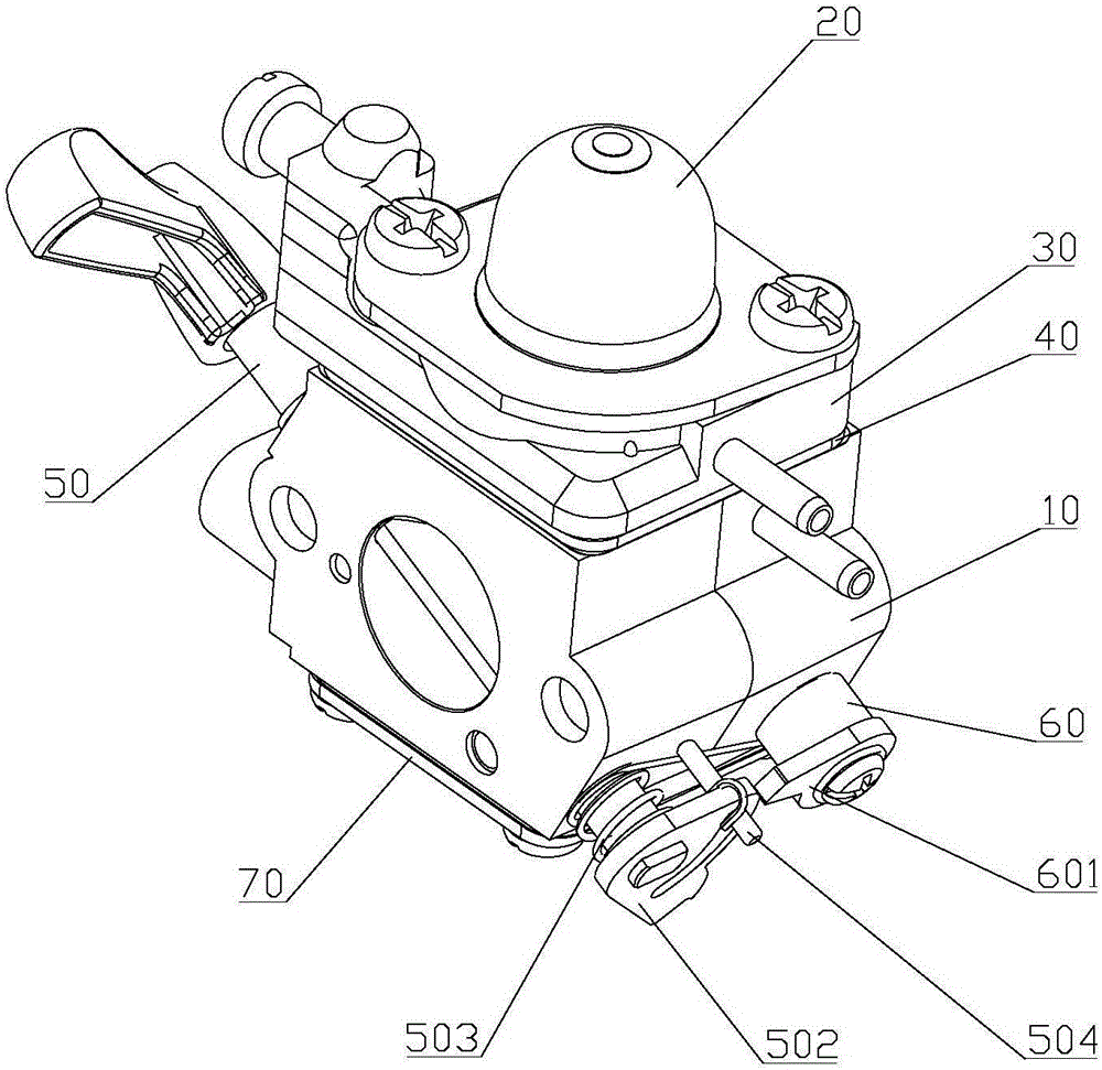 Carburetor with novel starter fuel system