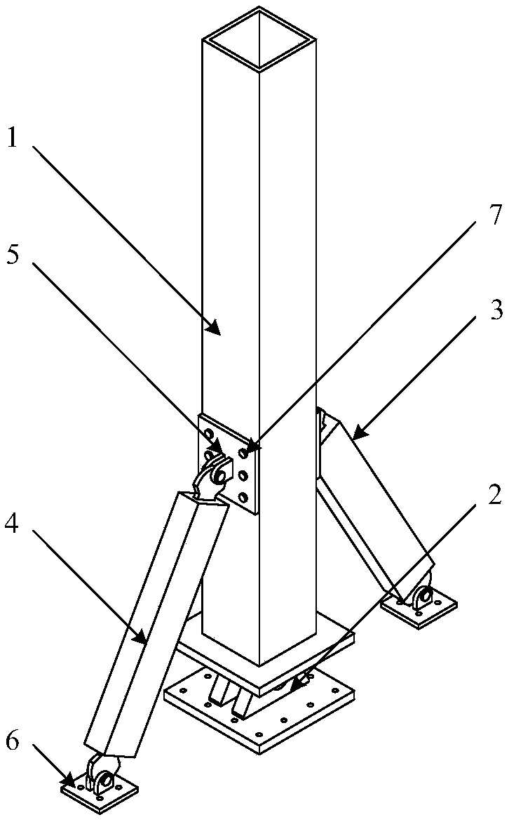 Post-earthquake function-recoverable one-way hinge column foot joint with additional inclined anti-side BRBs