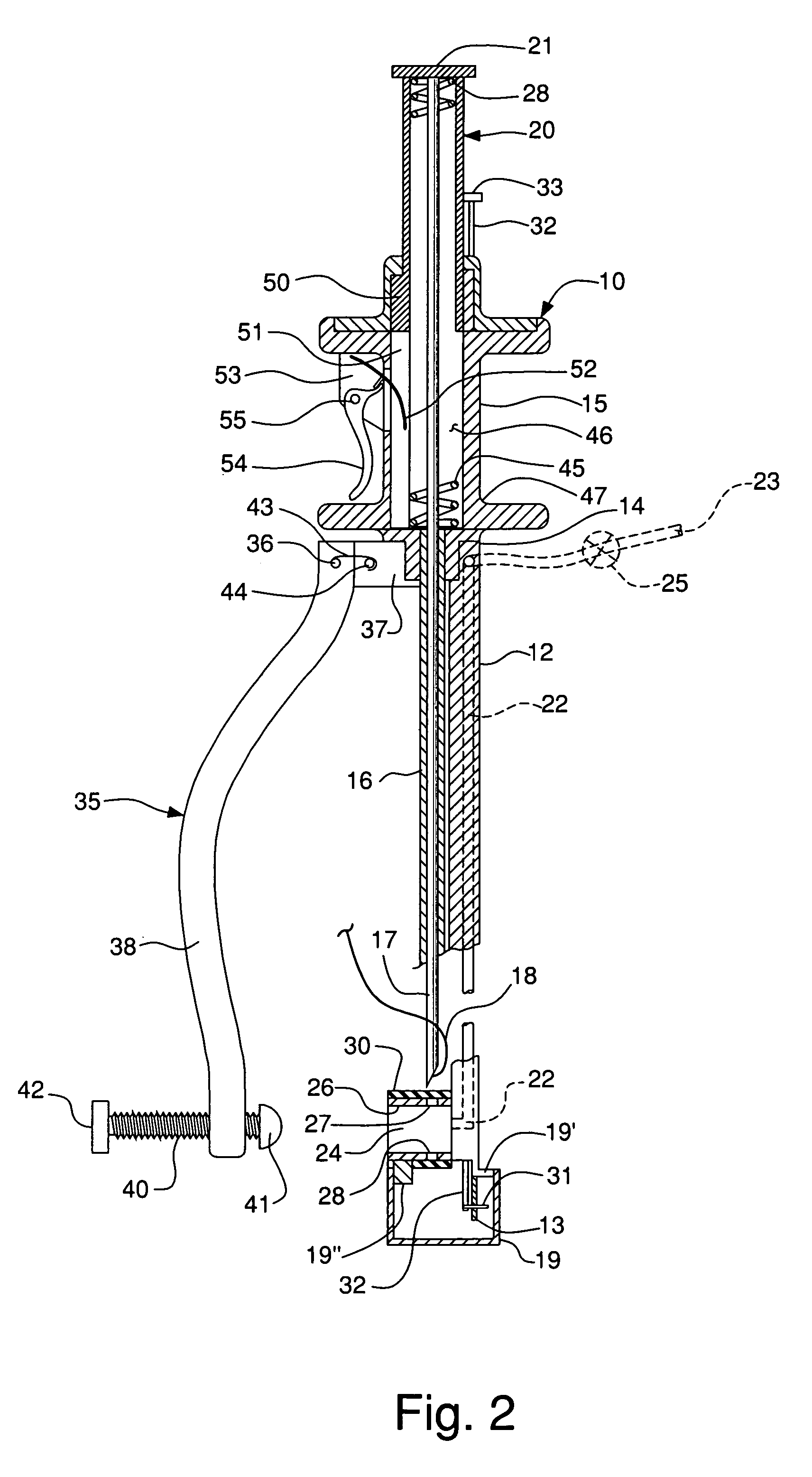 Surgical instrument for endoscopic suturing of deep subcutaneous tissue