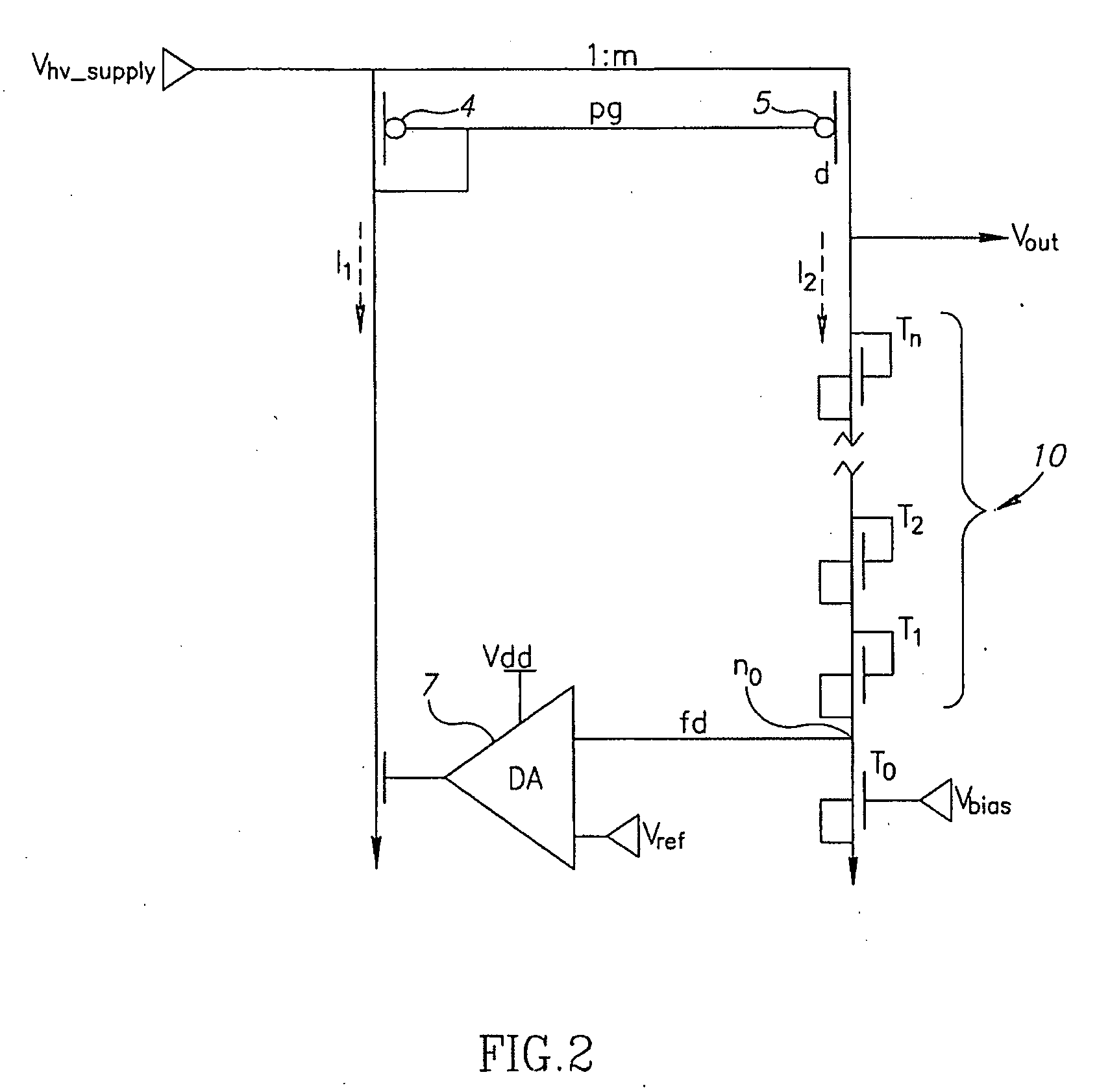 Diode stack high voltage regulator