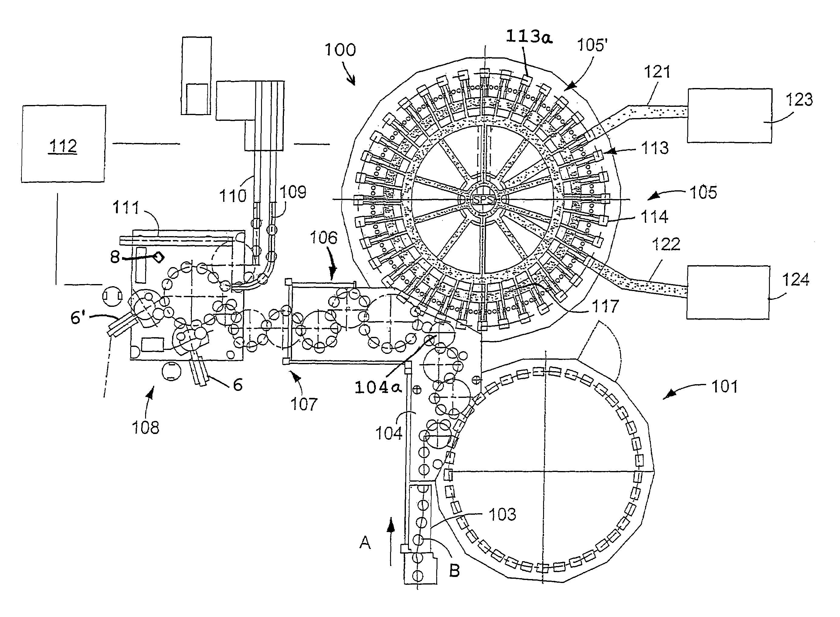 Beverage bottling plant for filling bottles with a liquid beverage filling material, a container filling plant container information adding station, such as, a labeling station, configured to add information to containers, such as, bottles and cans, and modules for labeling stations