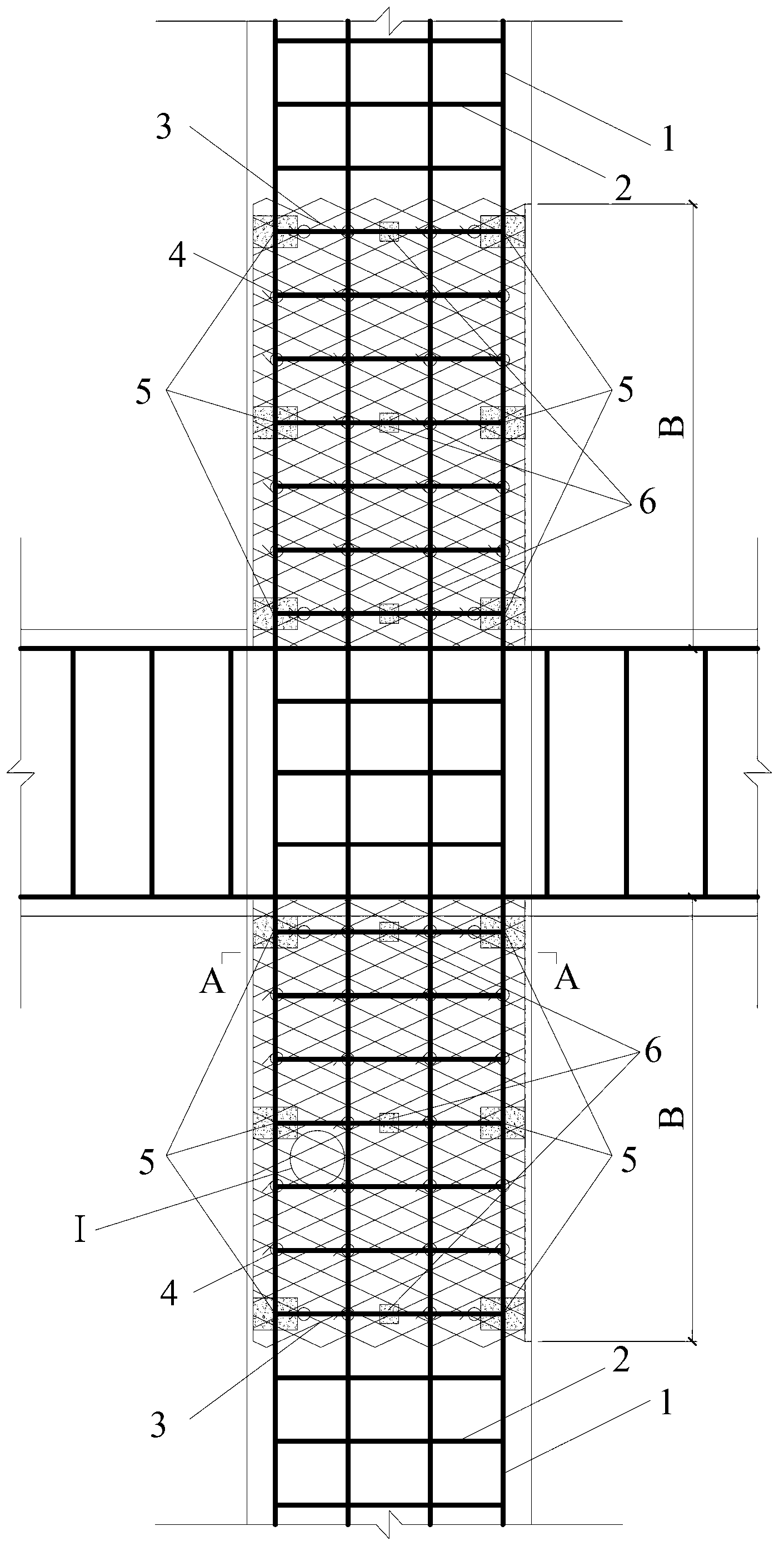 Steel screen restricted column plastic hinge region concrete structure and making method thereof