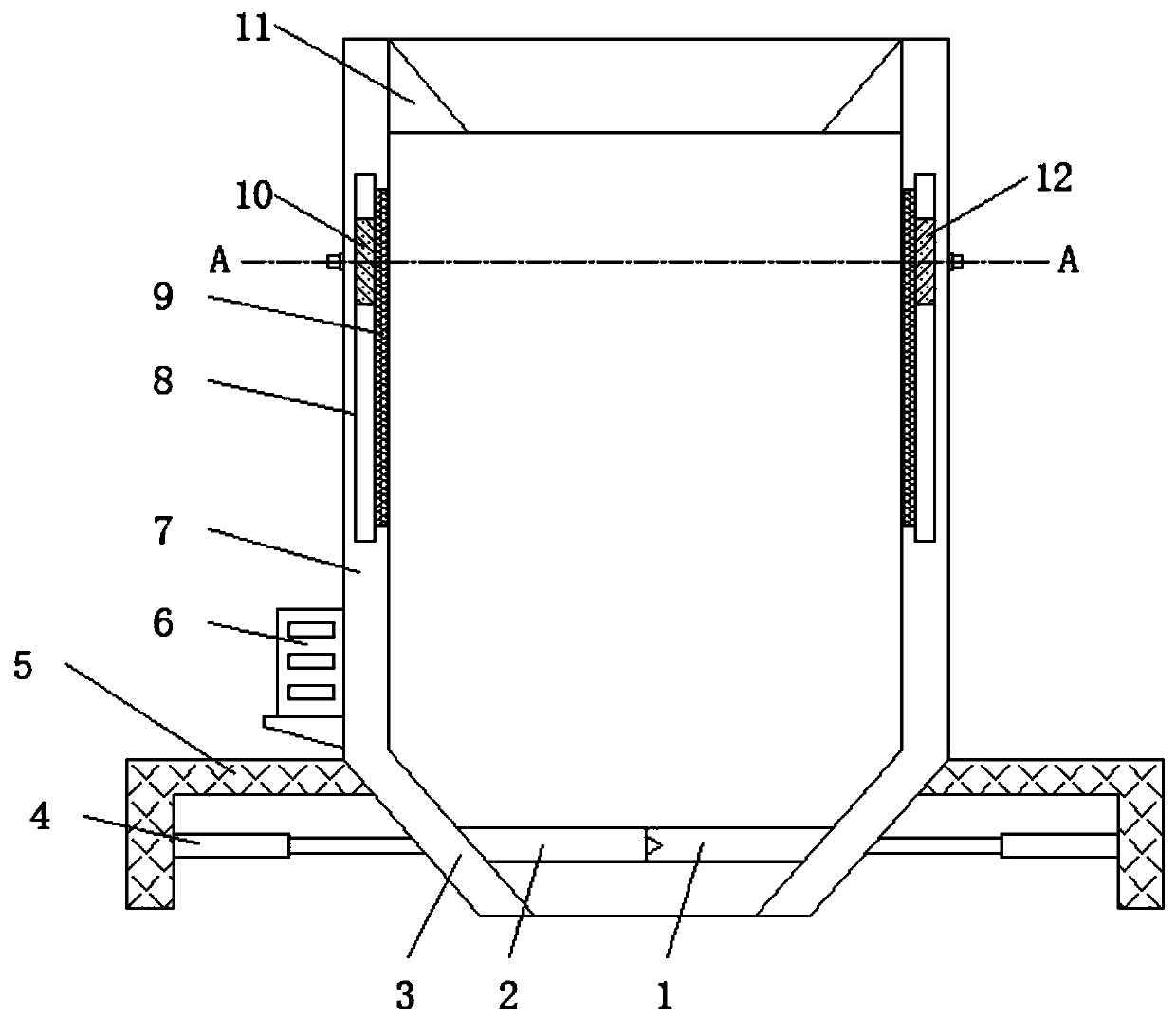 Material quantification device for hollow brick production