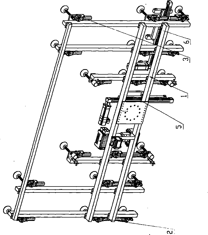 Sucking disc assembling bracket for float glass production line cold side glass stacking