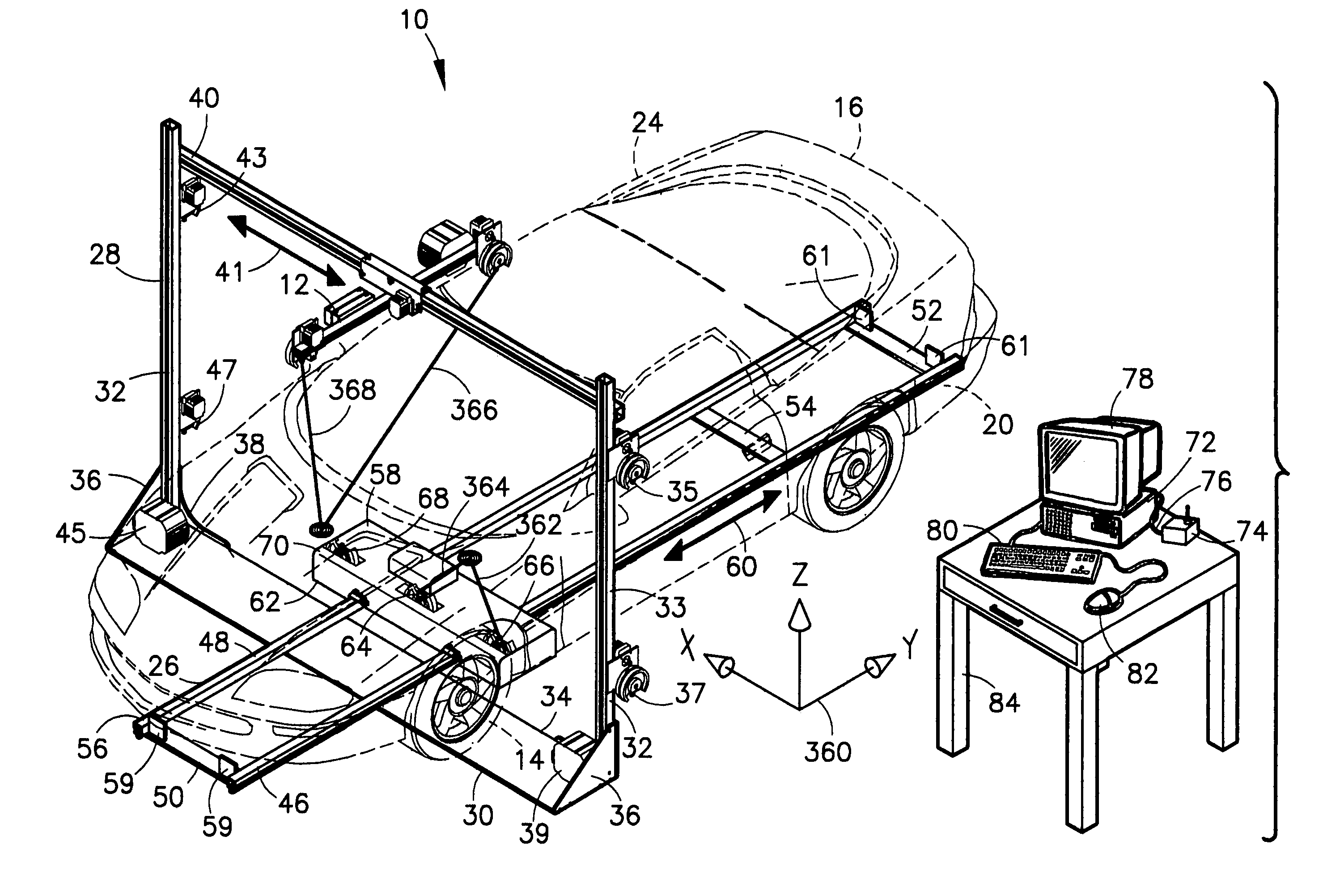 System for measuring points on a vehicle during damage repair