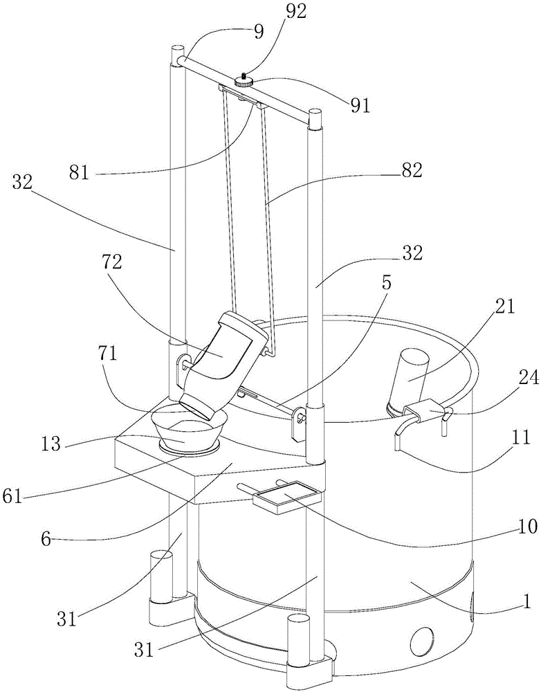 Automatic soup or liquid diet scooping equipment