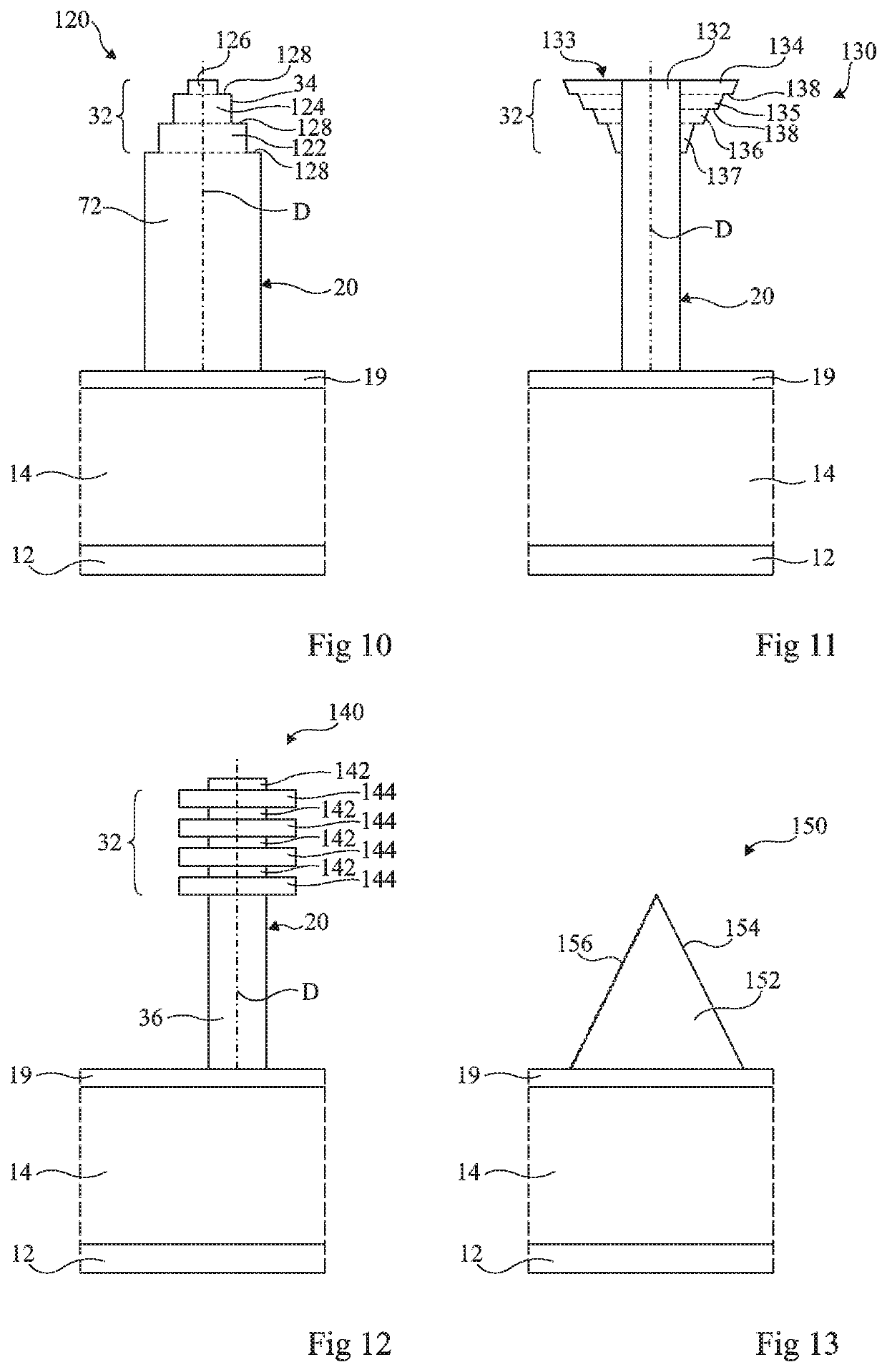 Optoelectronic device with three-dimensional semiconductor elements