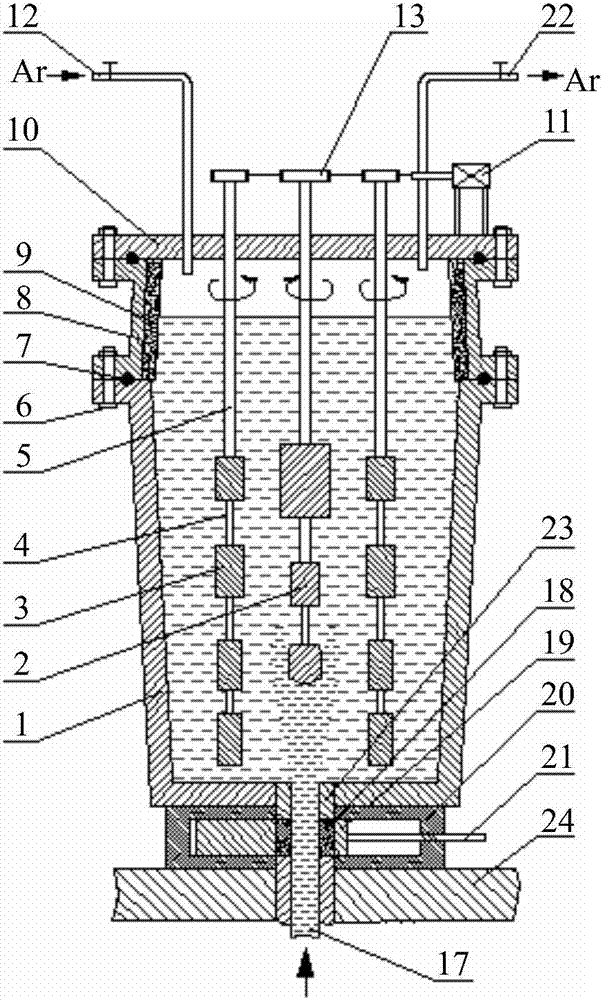 Bidirectional cooling dynamic casting composite ingot casting method and device