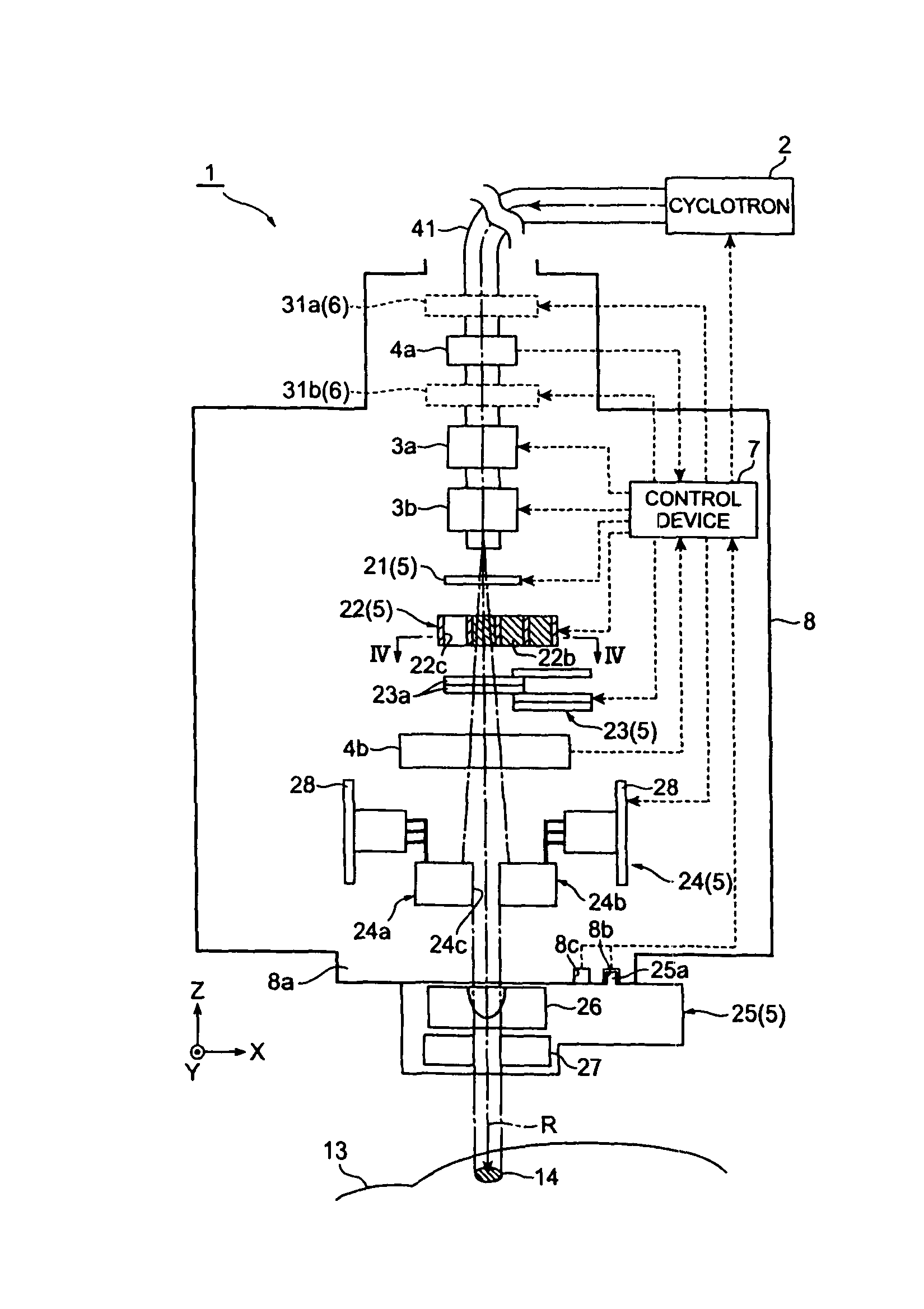 Charged particle beam irradiating apparatus