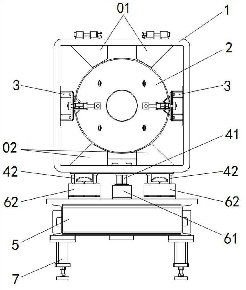 A storage and transportation launch box precision adjustment device and adjustment method thereof