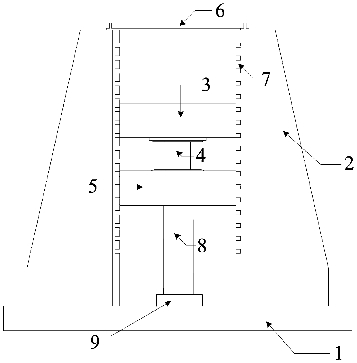 Vibration damping device of testing machine for buckling-restrained brace structure