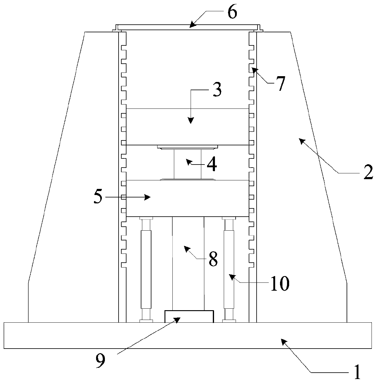 Vibration damping device of testing machine for buckling-restrained brace structure