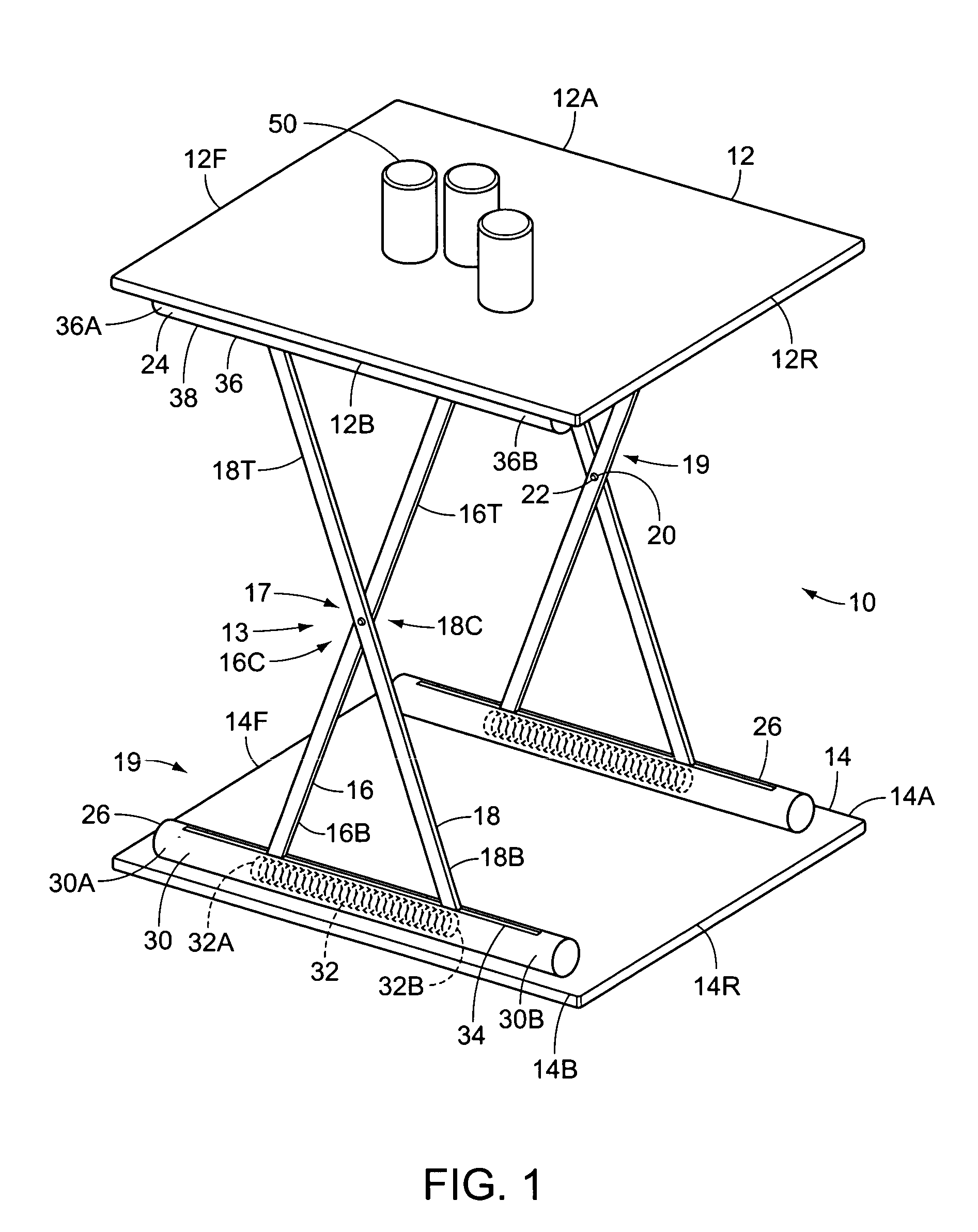 Spring-loaded shelf for a cooler