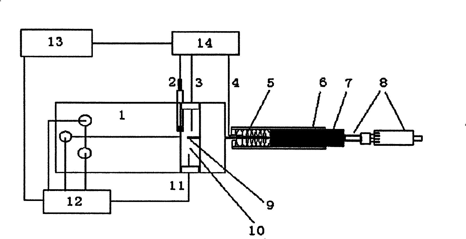 Microflow control chip electrochemical detection device capable of accurately controlling electrode distance