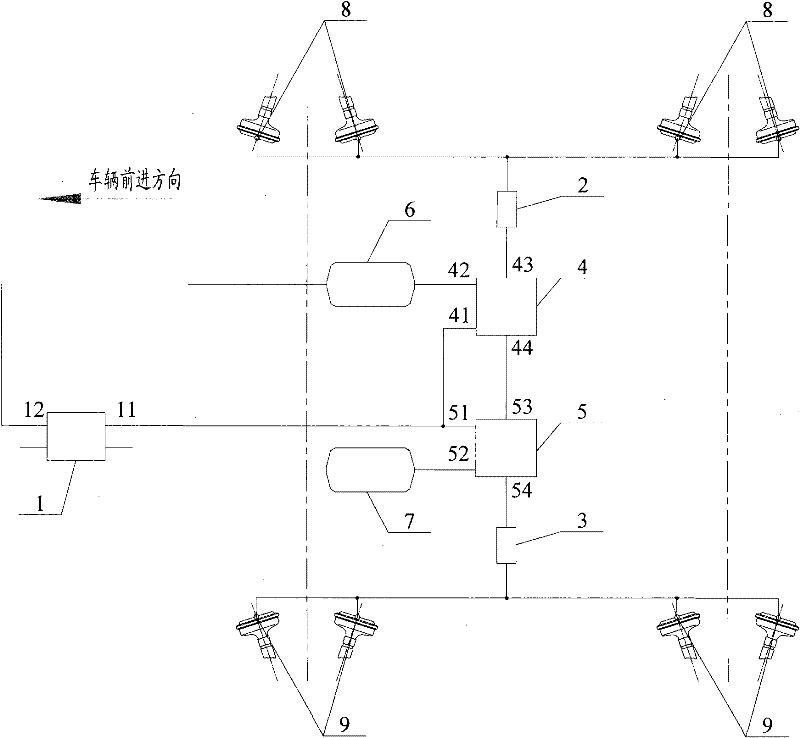 Air pressure brake unit and multi-shaft automobile chassis with same