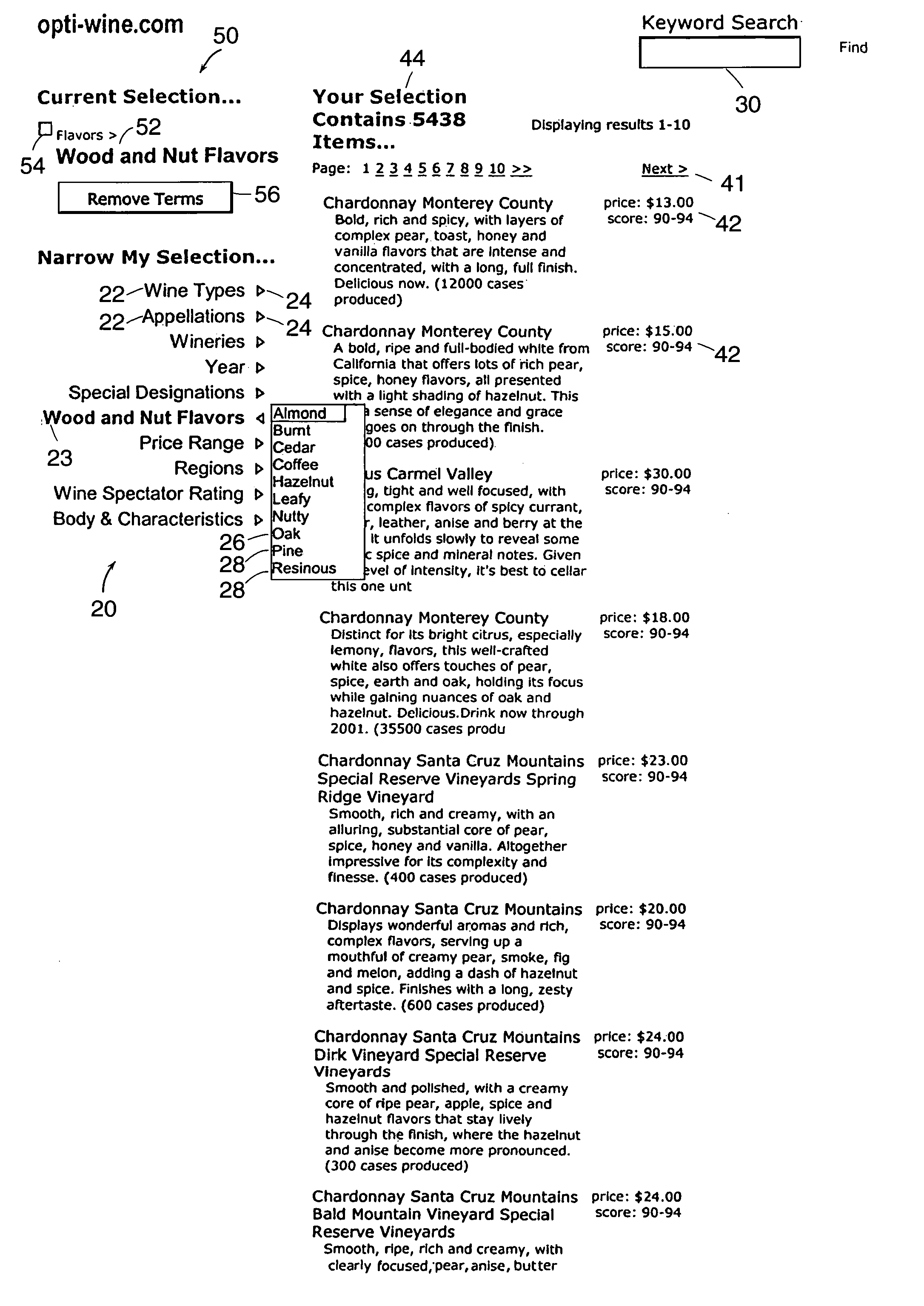 Scalable hierarchical data-driven navigation system and method for information retrieval