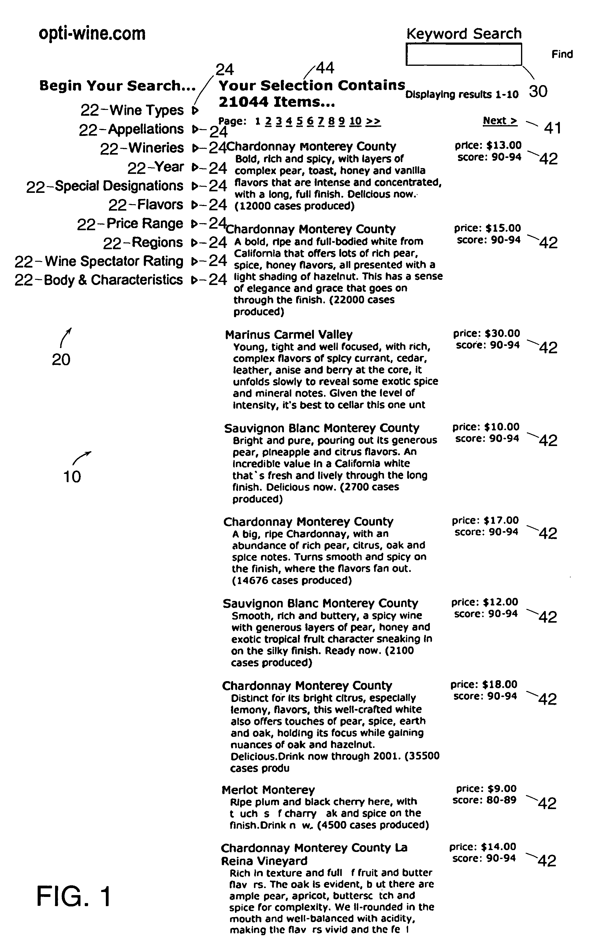 Scalable hierarchical data-driven navigation system and method for information retrieval