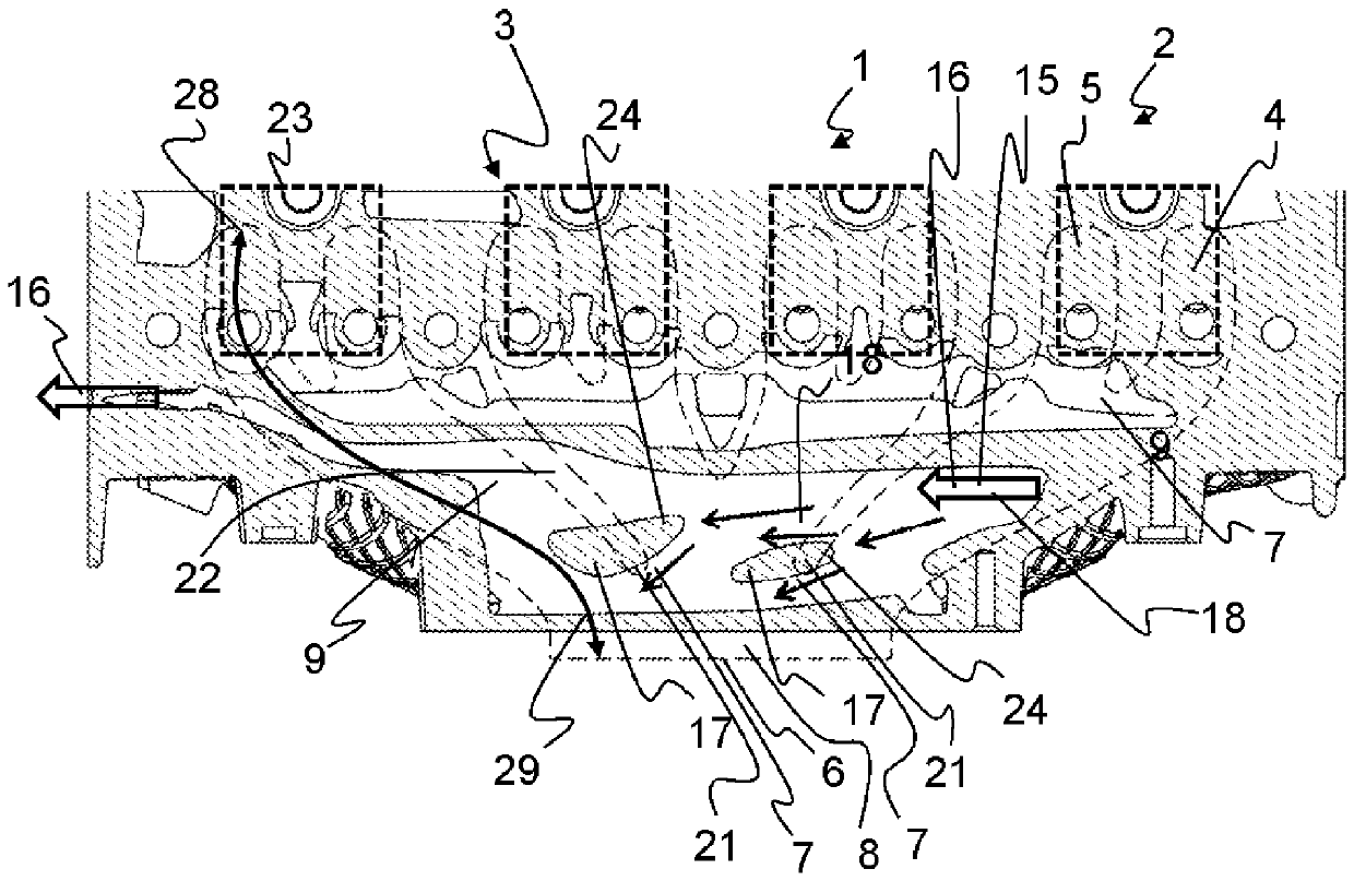 Cylinder head of an internal combustion engine with integrated exhaust manifold and cooling jacket