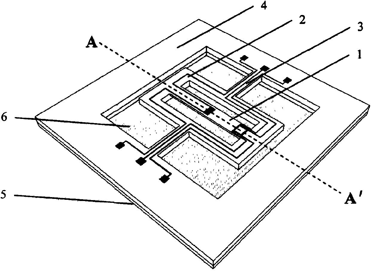 A resonant infrared detector structure and manufacturing method capable of isolating packaging stress